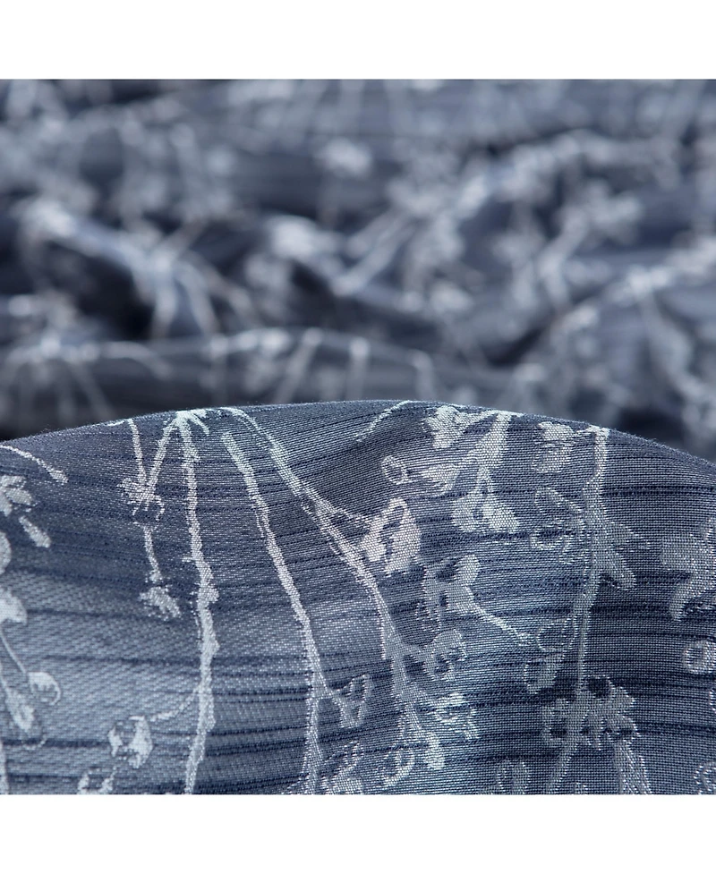 Chanasya Premium 2-Panel Floral Jacquard Textured Beige Curtains with Grommets for Windows Living Room Bedroom Office