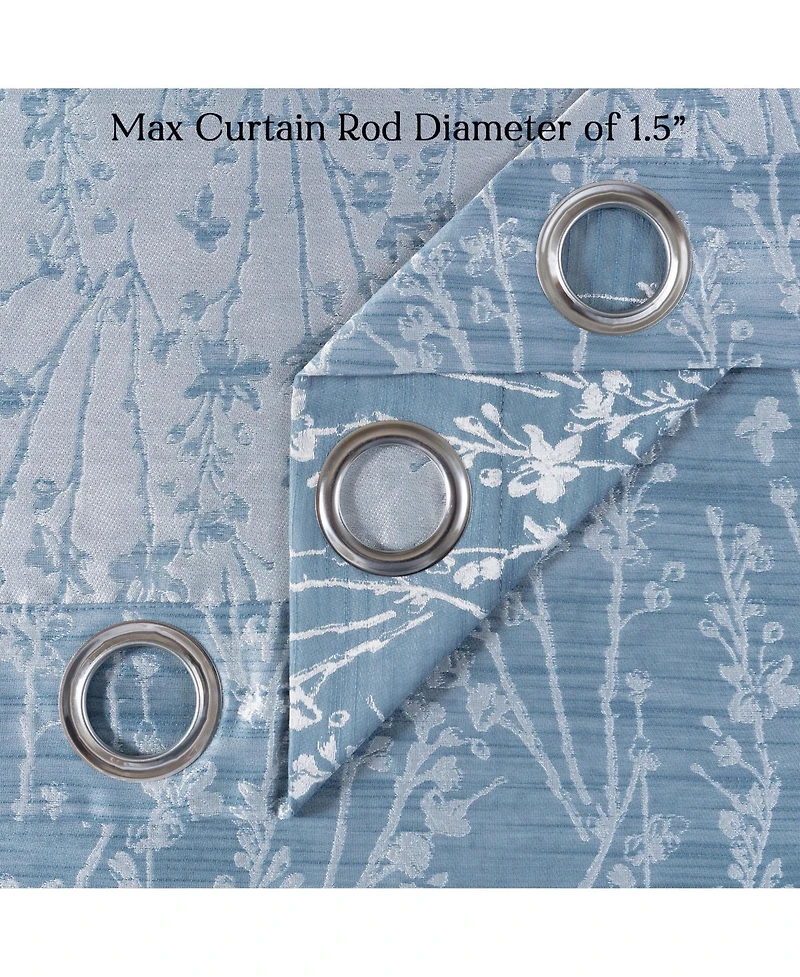 Chanasya Premium 2-Panel Floral Jacquard Textured Beige Curtains with Grommets for Windows Living Room Bedroom Office