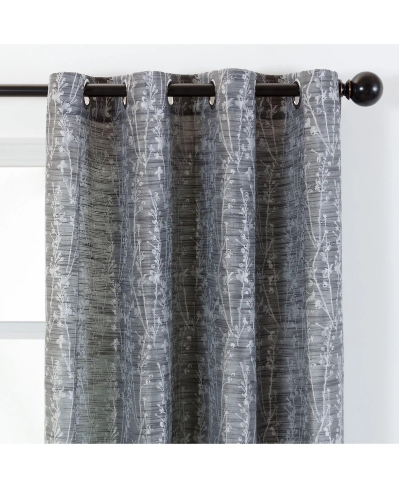 Chanasya Premium 2-Panel Floral Jacquard Textured Beige Curtains with Grommets for Windows Living Room Bedroom Office