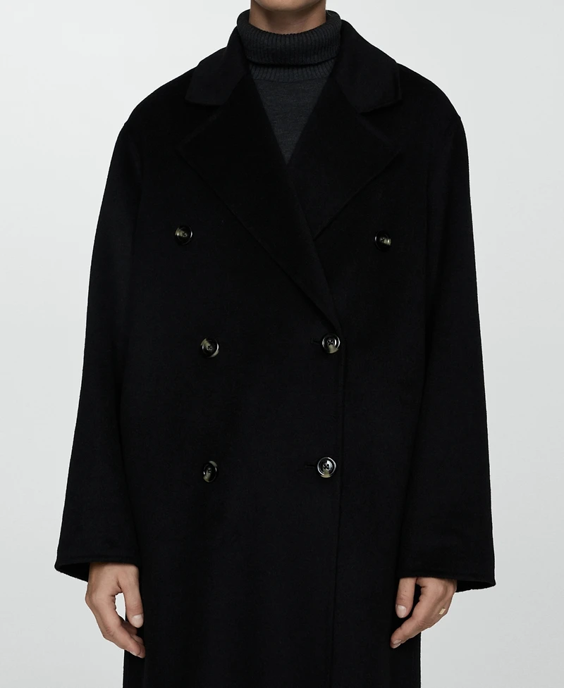 Mango Women's Handmade Oversized Wool Coat