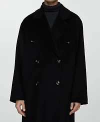 Mango Women's Handmade Oversized Wool Coat
