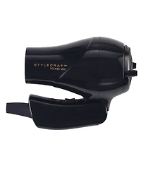 StyleCraft Professional Peewee 1200 Folding Handle Dual Voltage Compact Travel Hair Dryer with Nozzle, Diffuser, and Travel Bag