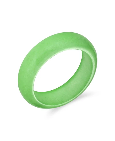 Bling Jewelry Good Luck Energy Smooth Stackable Natural Dyed Jade Band Ring