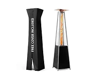 42000 Btu Outdoor Black Pyramid Patio Heater with Cover