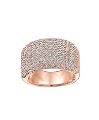 Bling Jewelry Micro Pave Cubic Zirconia Cocktail Wide Cz Statement 1/2 Eternity Band Ring Rose Gold Plated .925 Sterling Silver