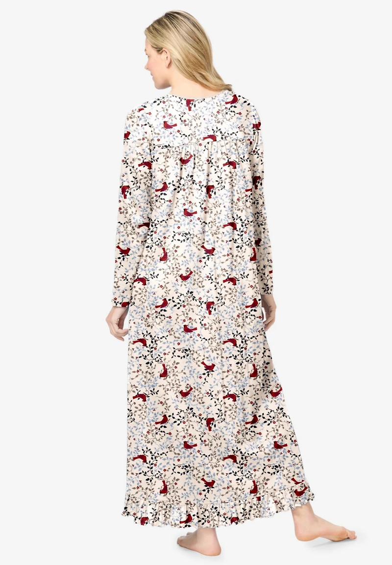 Dreams & Co. Plus Long-Sleeve Gown
