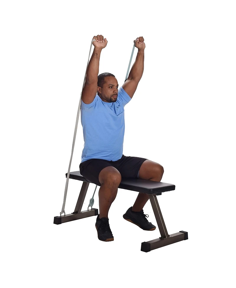 HolaHatha 600 Pound Capacity Foam Padded Flat Barbell Bench w/Steel Frame, Black