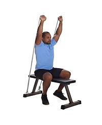 HolaHatha 600 Pound Capacity Foam Padded Flat Barbell Bench w/Steel Frame, Black