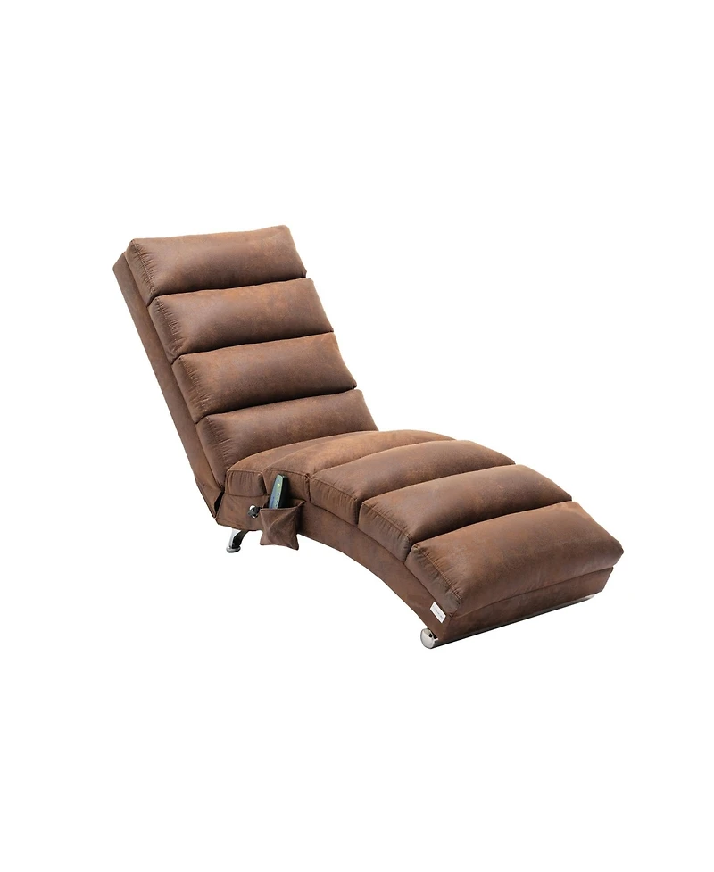 Mondawe Orange Recliners Chair Indoor with Remote Control,Ergonomic Electric Massage Long Lounger