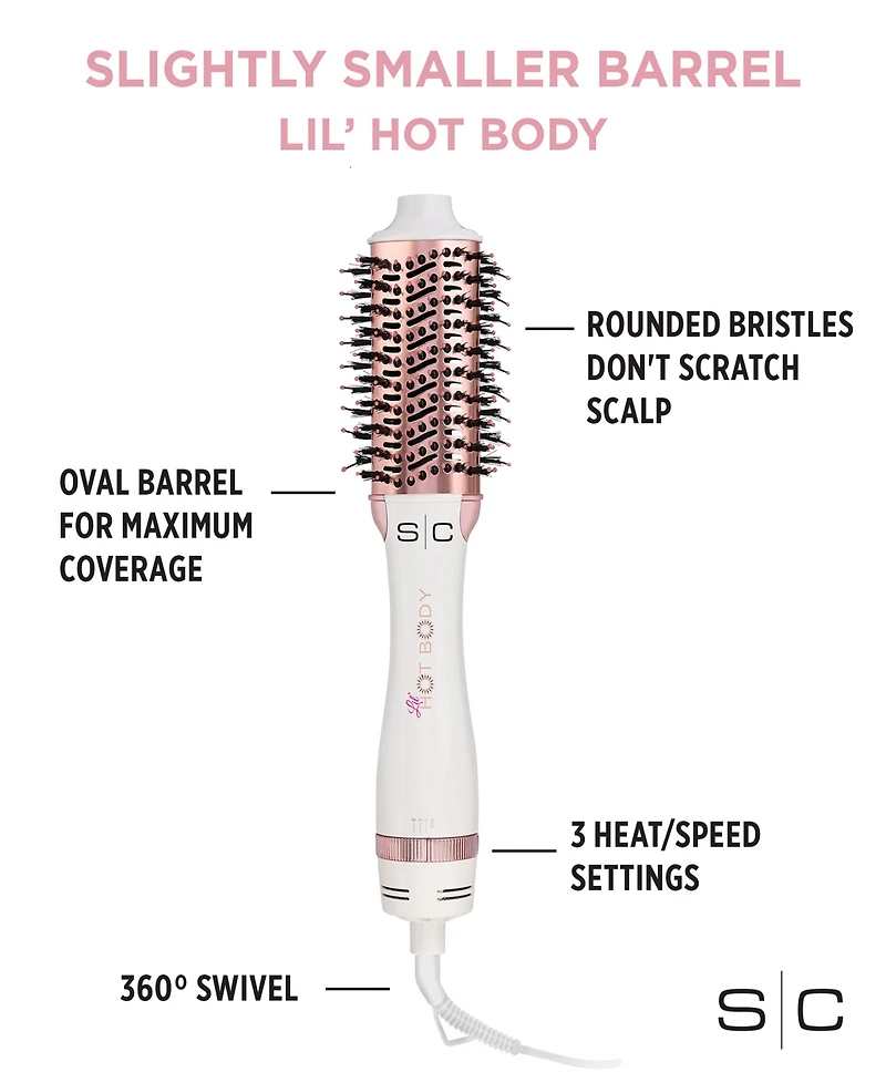 StyleCraft Professional Lil' Hot Body Blowout Brush - White/Rose