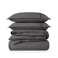 Bare Home Organic Cotton Percale Duvet Cover Set Full/Queen
