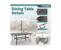 Pamapic 7-Piece Patio Dining Set with 6 Textilene Swivel Chairs