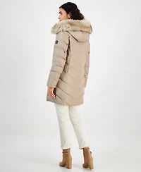 Michael Michael Kors Women's Bibbed Faux-Fur-Trim Hooded Puffer Coat
