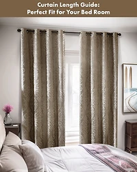 Mirage Knitted Jacquard Damask Total blackout curtains for bedroom, Silver grommet top fit up to 1.25 inches rod Single Curtain Panel for Living Room