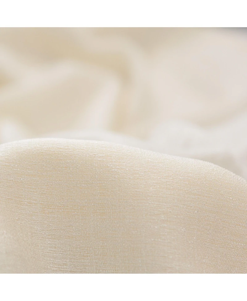 Chanasya Premium 2-Panel Faux Belgian Flax Textured Semi Sheer Curtains