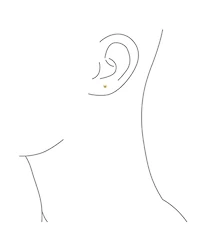 Bling Jewelry Minimalist Alphabet Initial Letter A-z Real Yellow 14K Gold Screw back Mini Solid Heart Shaped Stud Earrings