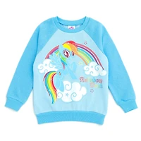 My Little Pony Girls Rainbow Dash Pullover Fleece Sweatshirt and Cosplay Hat