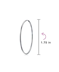 Bling Jewelry Thin Minimalist Hoop Huggie Earrings Sterling Silver Various Sizes