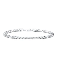 Bling Jewelry Solid Heavy Strong Franco Square Link Chain Bracelet 220 Gauge .925 Sterling Silver