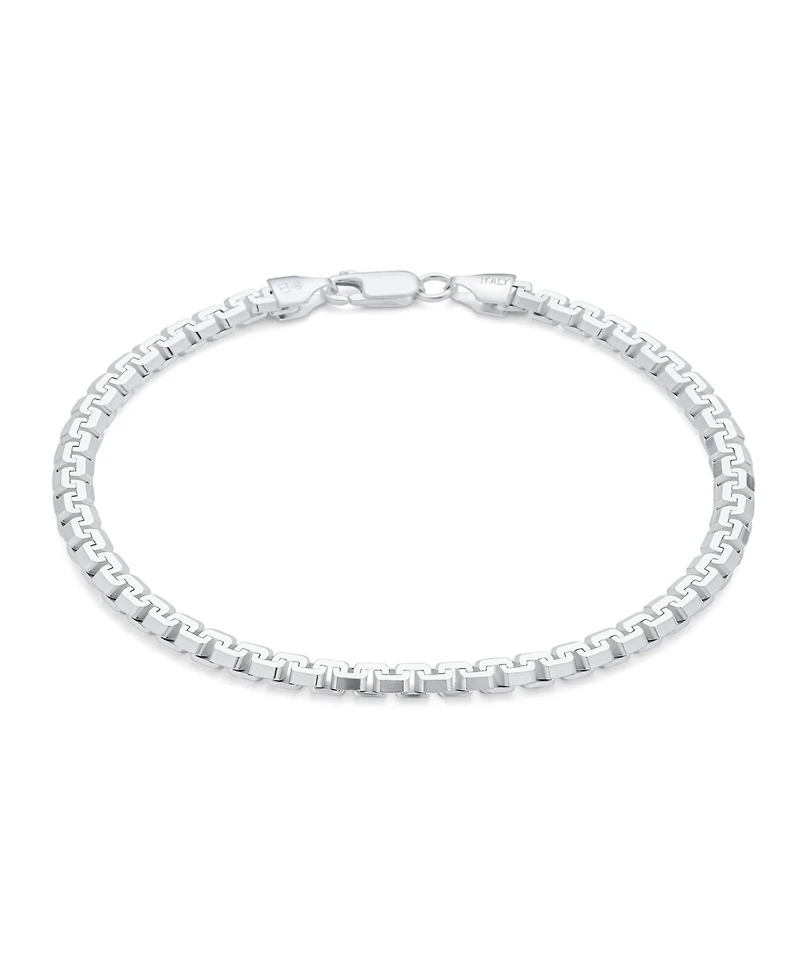Bling Jewelry Solid Heavy Strong Franco Square Link Chain Bracelet 220 Gauge .925 Sterling Silver