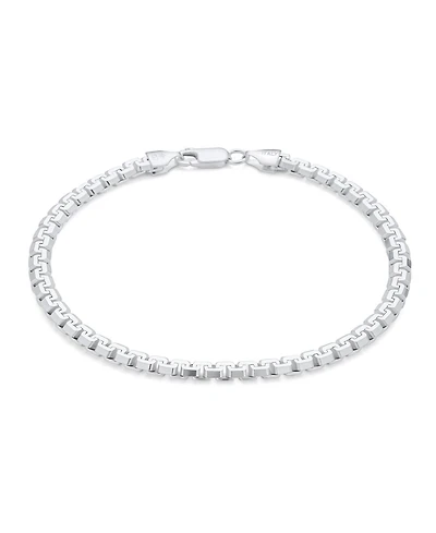 Bling Jewelry Solid Heavy Strong Franco Square Link Chain Bracelet 220 Gauge .925 Sterling Silver