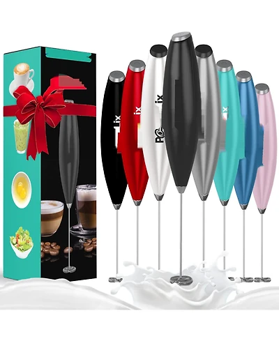 PowerLix Milk Frother Battery Operated Foam Maker For Coffee With Stainless Steel Stand