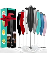 PowerLix Milk Frother Battery Operated Foam Maker For Coffee With Stainless Steel Stand