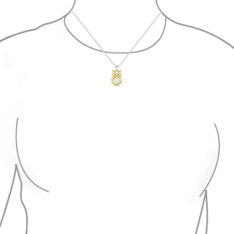 Bling Jewelry Two Tone Bird Animal Wise Graduate Dangling Owl Pendant Necklace Dangle Earrings Jewelry Set Yellow 14k Gold Plated .925 Sterling Silver
