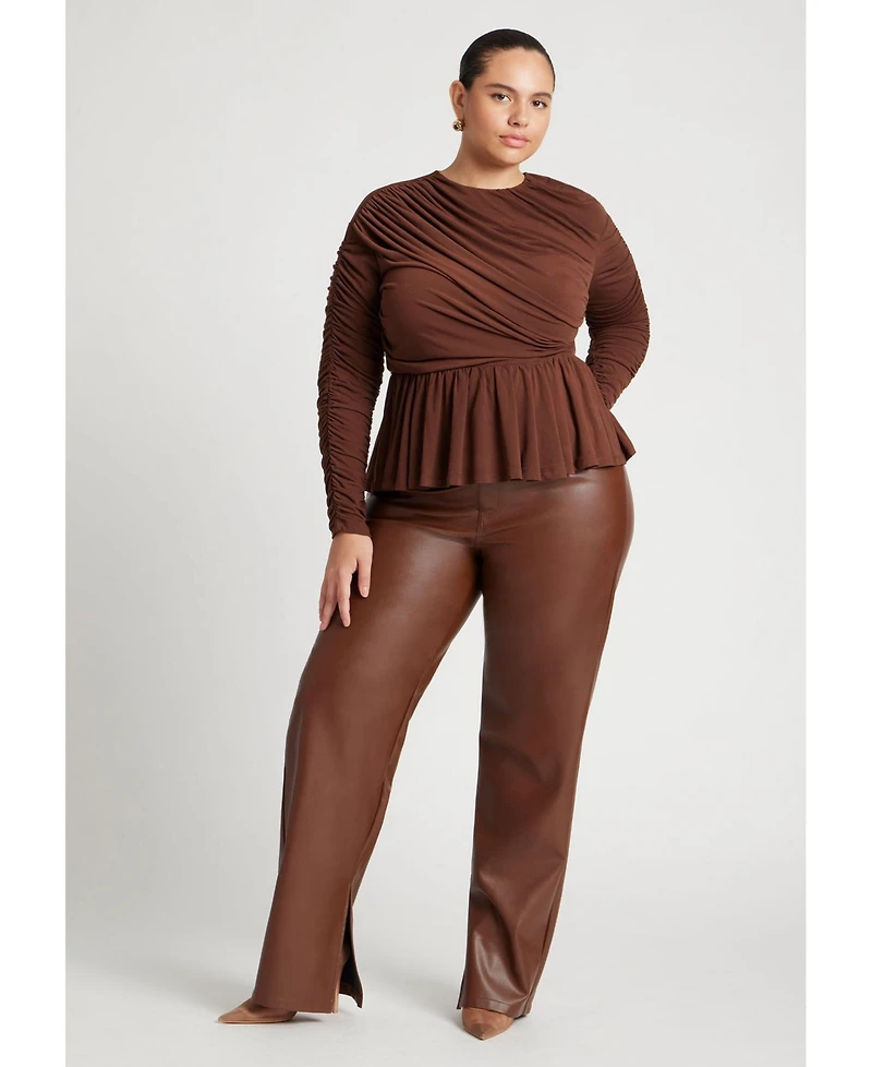 Eloquii Women's Shirred Peplum Top