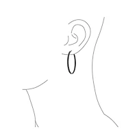 Bling Jewelry Black On Black Cubic Zirconia Pave Cz Large Statement Big Hoops Earring Ip Plated .925 Sterling Silver 1.5 Inch Diameter