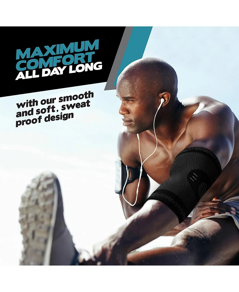 Powerlix Elbow Brace Compression Support for Pain Relief (Pair)