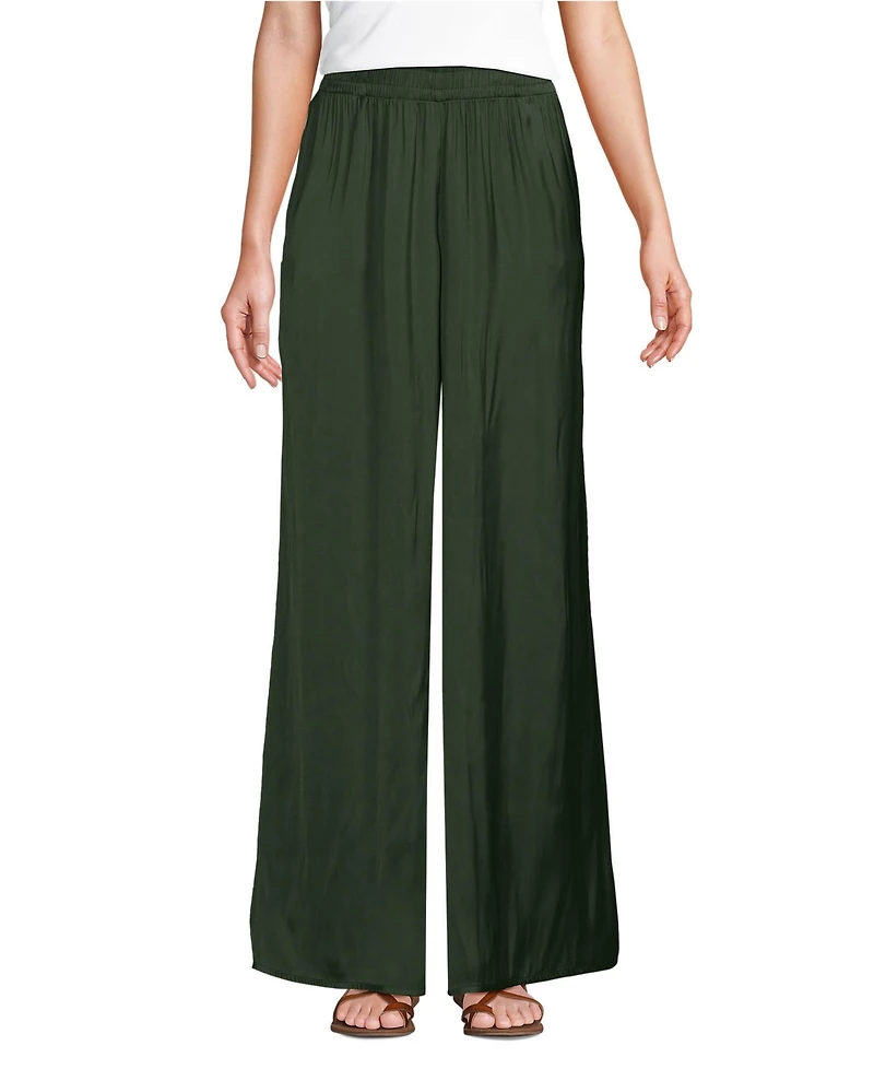 Lands' End Women's Wide Leg Fluid Palazzo Pants