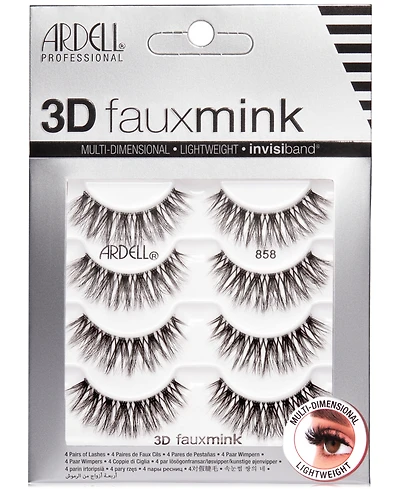 Ardell 3D Faux Mink Lashes #858, 4-Pk.