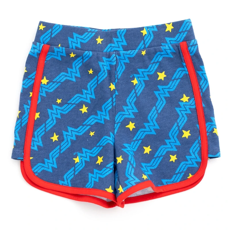 Justice League Toddler Girls Wonder Woman Tank Top and Active Retro Dolphin French Terry Shorts to