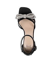 Jones New York Women's Earaman Block Heel Rhinestone Bow Dress Sandals