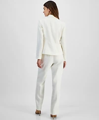 Le Suit Women's Two-Button Shawl Collar Jacket & Side-Zip Pants, Regular Petite