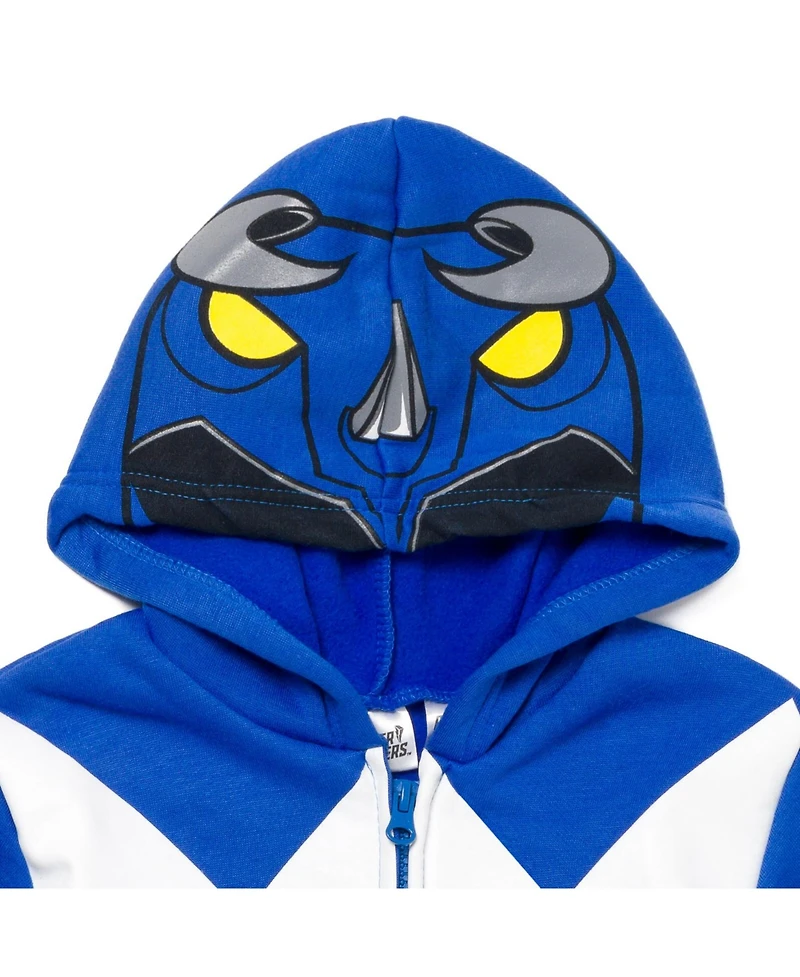 Power Rangers Blue Ranger Red Black Fleece Zip Up Hoodie Toddler| Child Boys
