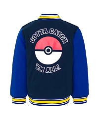 Pokemon Boys French Terry Zip Up Varsity Bomber Jacket to (4 - 18-20)