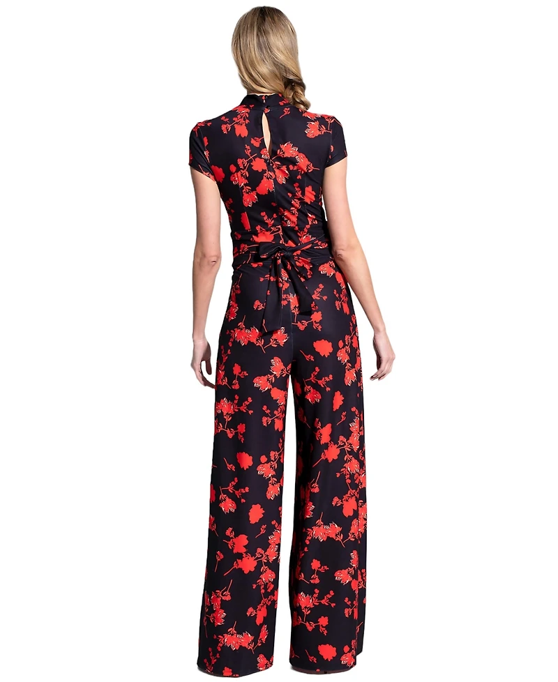 HotSquash London Women's Faux-Wrap Wide Leg Jumpsuit
