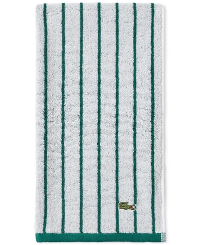 Lacoste Home Centre Mark Cotton Jacquard Stripe Hand Towel, 16" x 30"