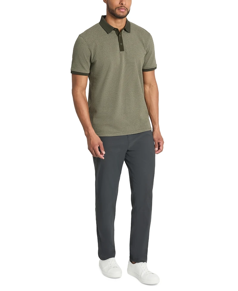 Kenneth Cole Men's Slim-Fit 4-Way Stretch Textured-Knit Polo Shirt