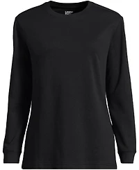 Lands' End Plus Cotton Relaxed Long Sleeve Crew Neck