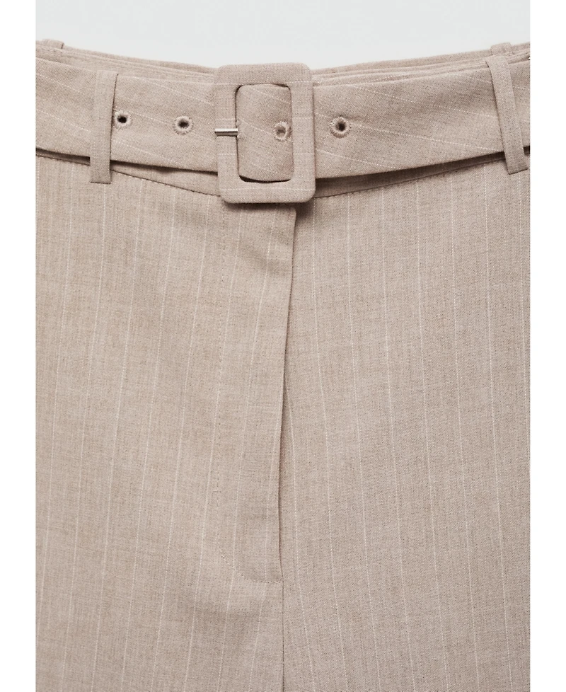 Mango Women's Chalk-Stripe Straight Trousers
