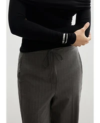 Mango Women's Chalk-Stripe Straight Trousers