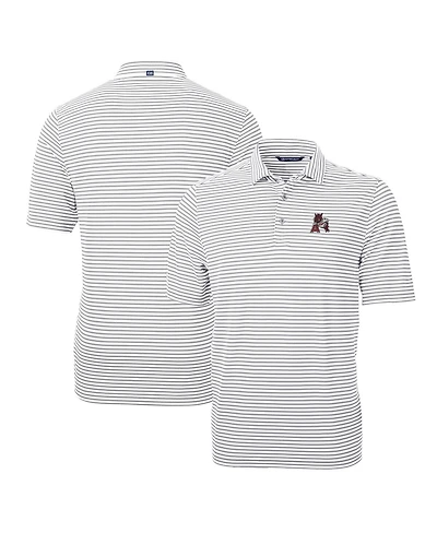 Cutter & Buck Men's Arkansas Razorbacks Throwback Logo Virtue Eco Pique Stripe Polo
