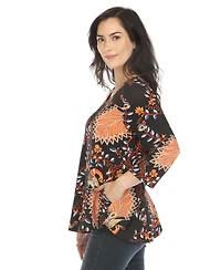 White Mark Women's Vibrant Boho Swing Top
