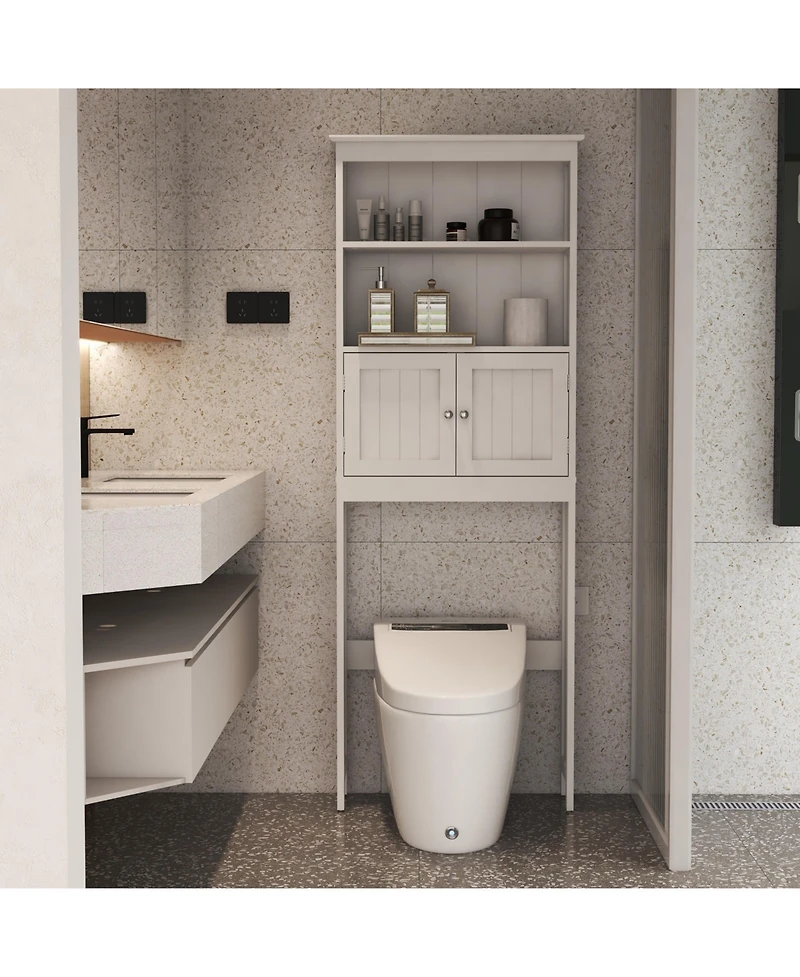 2-Tier Over-the-Toilet Rack – Space-Saving Bathroom Storage Shelf for Extra Organization