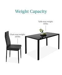 Best Choice Products 7-Piece Kitchen Dining Table Set w/ Glass Tabletop, 6 Faux Leather Chairs