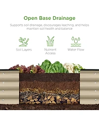 Best Choice Products 8x2x1ft Outdoor Metal Raised Oval Garden Bed, Planter Box for Vegetables, Flowers