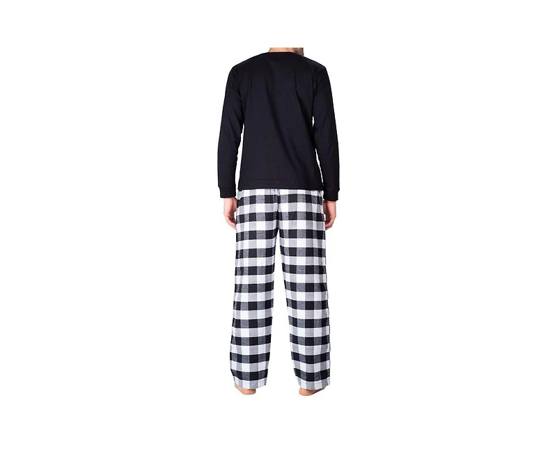 Sleephero Men's Crew Neck Flannel Pajama Set